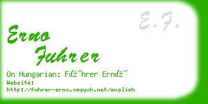 erno fuhrer business card